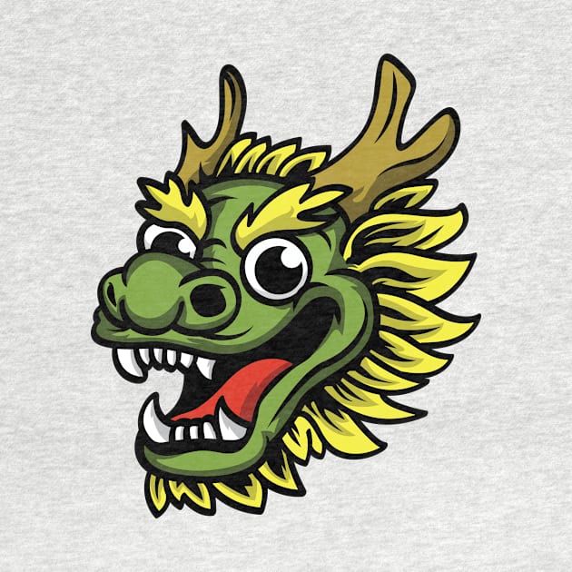 Green Dragon Head Chinese by Dooodeee